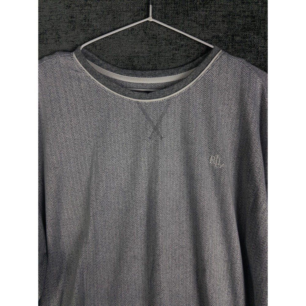 LRL Ralph Lauren Black Label Sweatshirt Womens XL‎ Herringbone Loose Logo